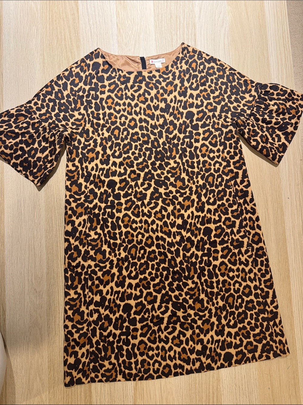 Crewcuts Leopard Print Shift Dress - Black and Tan